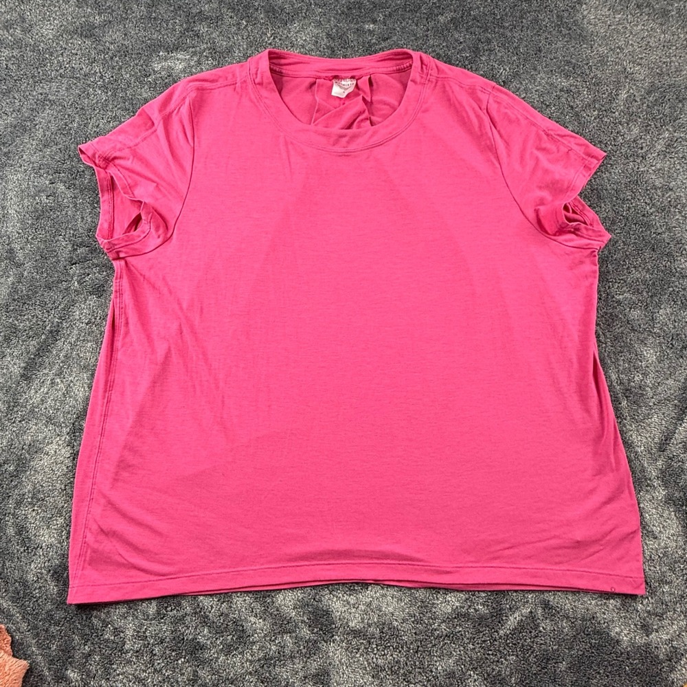 Athleta‎ Pink Activewear Top Women's Size M Short Sleeve